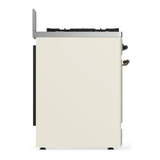 ILVE UM30QNR3AWB Majestic III 30 inch Dual Fuel Range with 5 Black Brass Burners, Dual Function Burner up to 25,000 BTU (Natural Gas, Solid Door, Antique White, Burnished)