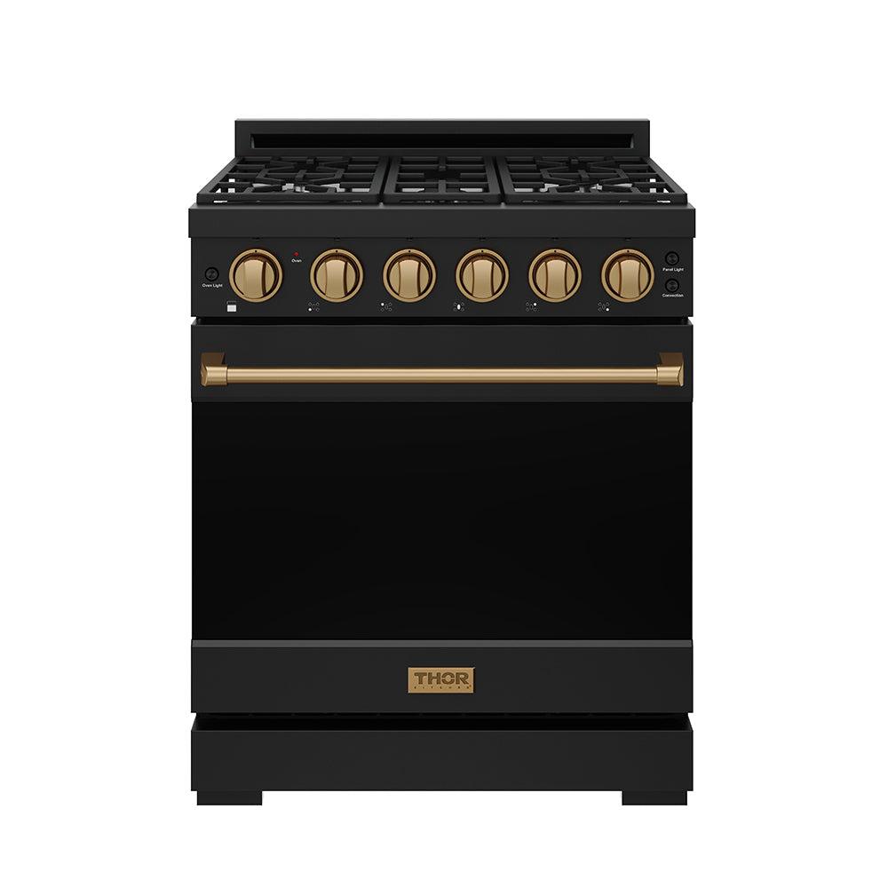 30 Inch Professional Gas With Precision Knob Control In Black/bronze