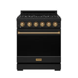 30 Inch Professional Gas With Precision Knob Control In Black/bronze