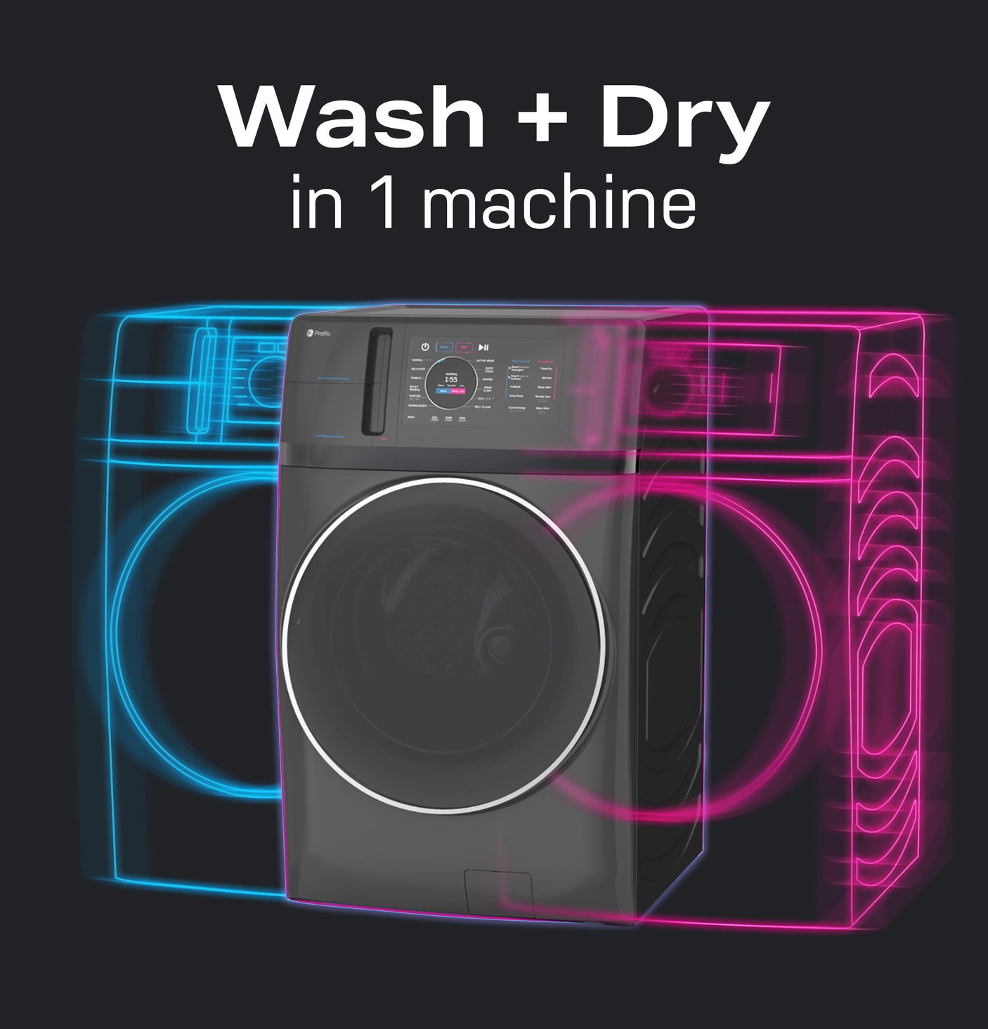 GE Profile ENERGY STAR 4.8 cu. ft. Capacity UltraFast Combo with Ventless Inverter Heat Pump Technology Washer/Dryer
