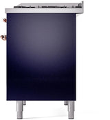 Nostalgie II 40 Inch Dual Fuel Natural Gas Freestanding Range in Blue with Copper Trim