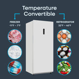 Element 32.7 inch, 20.2 cu. ft. Convertible Upright Freezer - White, ENERGY STAR (EXUF20CEEW)