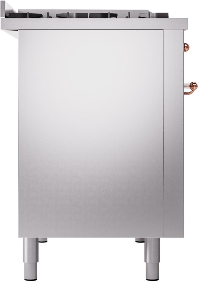 Nostalgie II 48 Inch Dual Fuel Liquid Propane Freestanding Range in Stainless Steel with Copper Trim
