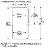 500 Series French Door Bottom Mount Refrigerator 36" Stainless steel (with anti-fingerprint), Total No Frost