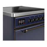 ILVE UMIB30QNR3MBB Majestic III 30 inch Induction Range with 4 Elements, 4 cu. ft. Oven Capacity (Solid Door, Midnight Blue, Burnished)