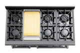 48 Inch Professional Gas Range In Black Stainless Steel