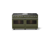 60"W.Dual Fuel Range (Finish: Martini, Trim: Polished Chrome, Fuel: Natural Gas)