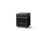 30"W. Electric Range (Finish: Antique Bronze, Trim: Polished Chrome)