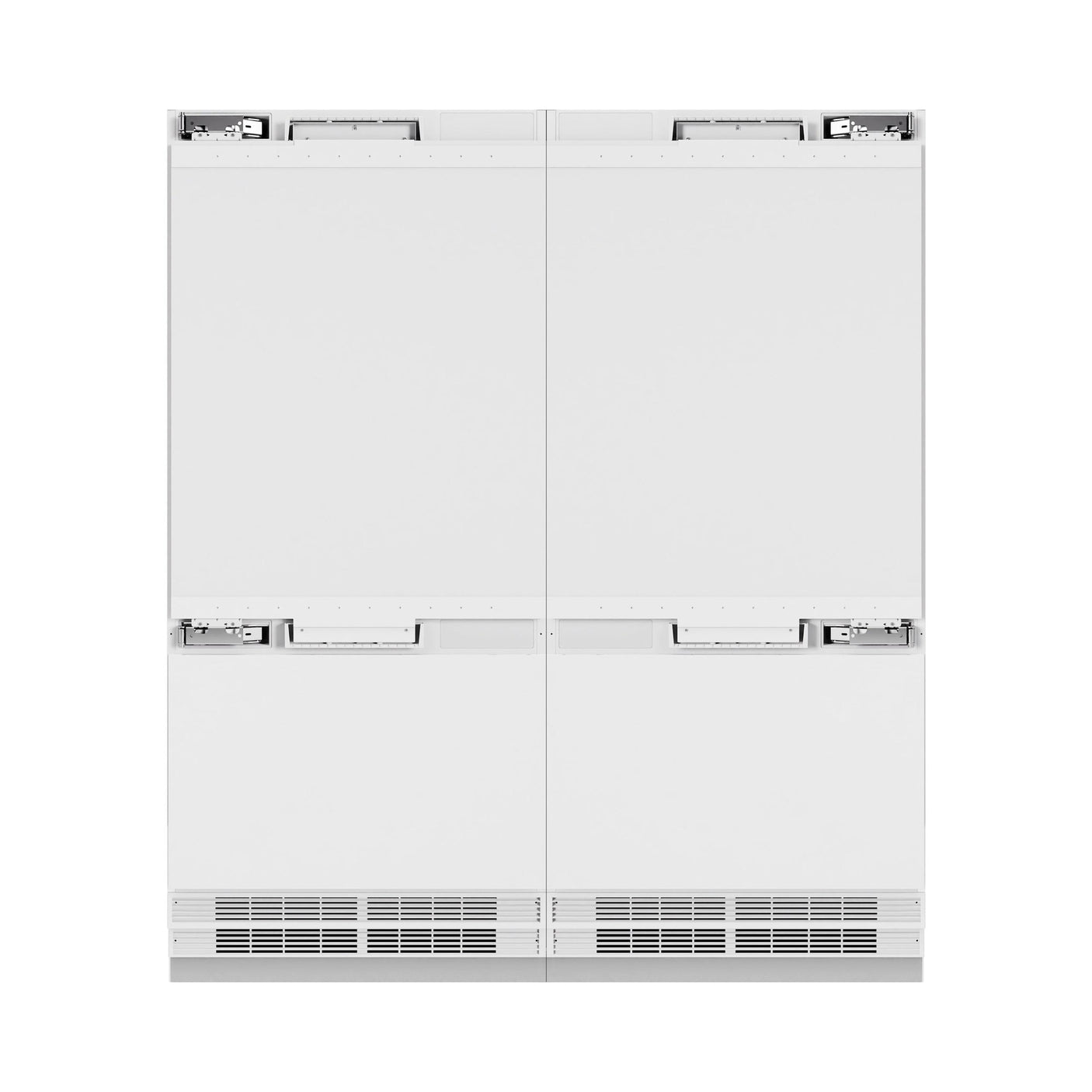 ZLINE Autograph Edition 72 in. 39.6 cu. ft. Panel Ready French Door Built-In Bottom Freezer Refrigerator with Water Dispensers and Ice Makers and Champagne Bronze Accents (RBITZ-72-CB)