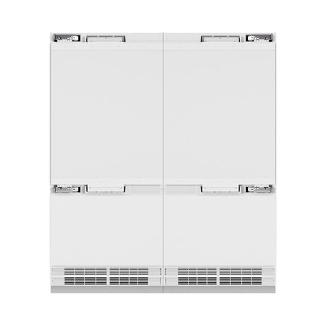 ZLINE Autograph Edition 72 in. 39.6 cu. ft. Panel Ready French Door Built-In Bottom Freezer Refrigerator with Water Dispensers and Ice Makers and Champagne Bronze Accents (RBITZ-72-CB)