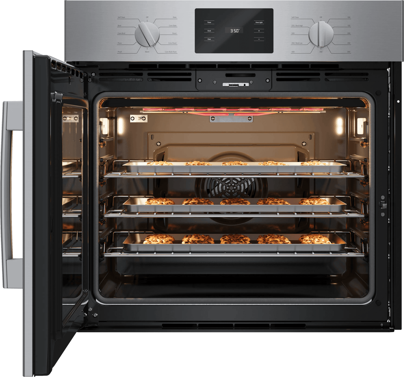 500 Series Single Wall Oven 30" Left SideOpening Door, Stainless Steel