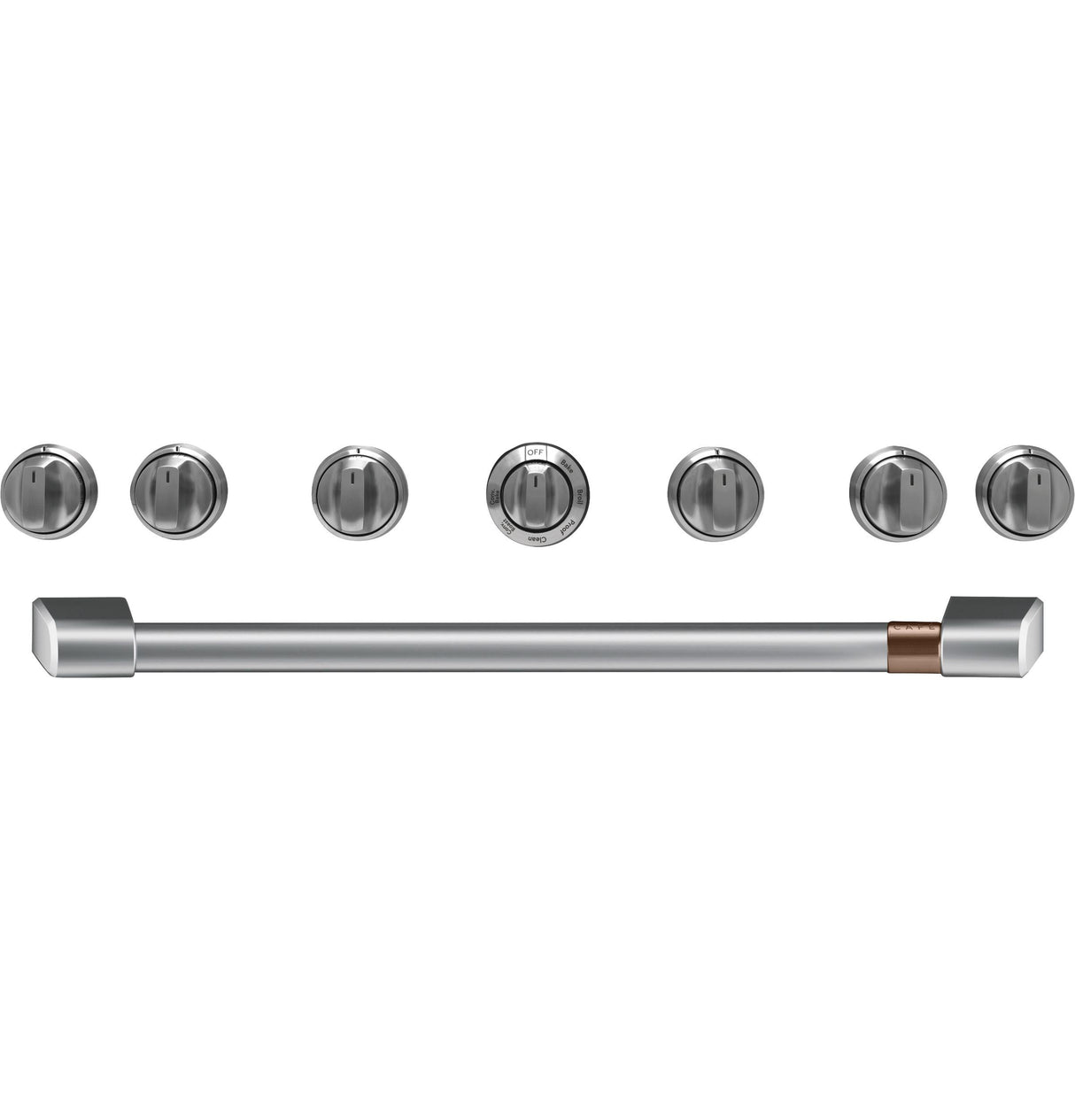 Café™ 36" Brushed Stainless Handle & Knob Set for Pro Range and Rangetop