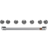 Café™ 36" Brushed Stainless Handle & Knob Set for Pro Range and Rangetop