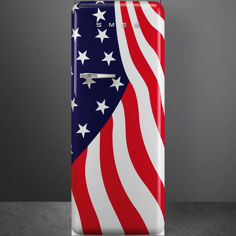 Approx 24" 50'S Style Refrigerator with ice compartment, US Flag, Right hand hinge