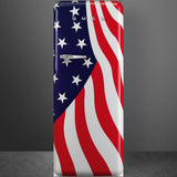 Approx 24" 50'S Style Refrigerator with ice compartment, US Flag, Right hand hinge