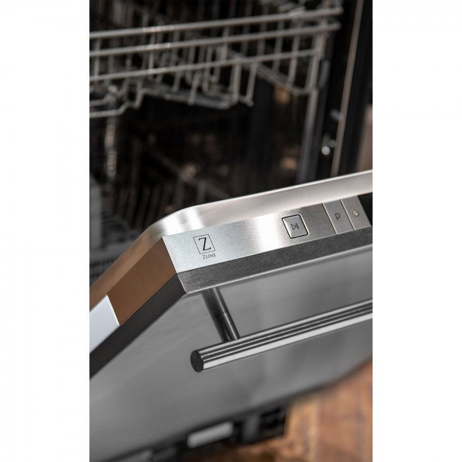 ZLINE 24 in. Top Control Dishwasher with Stainless Steel Tub and Modern Style Handle, 52dBa (DW-24) [Color: DuraSnow]