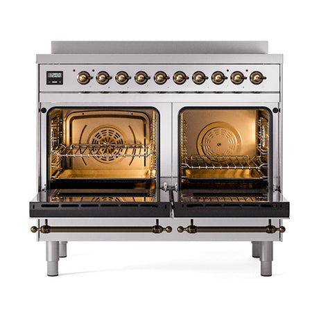 ILVE UNDI406QNMPSSB Nostalgie II Noblesse 40 inch Induction Range (Solid Door, Stainless Steel, Burnished)