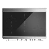 ILVE UMDIB40NR3BUC Majestic III 40 inch Induction Range with 6 Elements, 3.82 cu. ft. Total Oven Capacity (Triple Glass Door, Burgundy, Chrome)