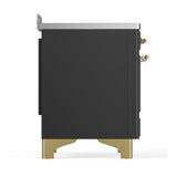ILVE UMIB48NR3MGG Majestic III 48 inch Induction Range with 6 Elements, 5.02 cu. ft. Total Oven Capacity (Triple Glass Door, Graphite Matte, Brass)