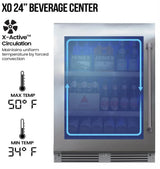 24" Beverage Center, Stainless Steel Glass, Field Reversible Hinge