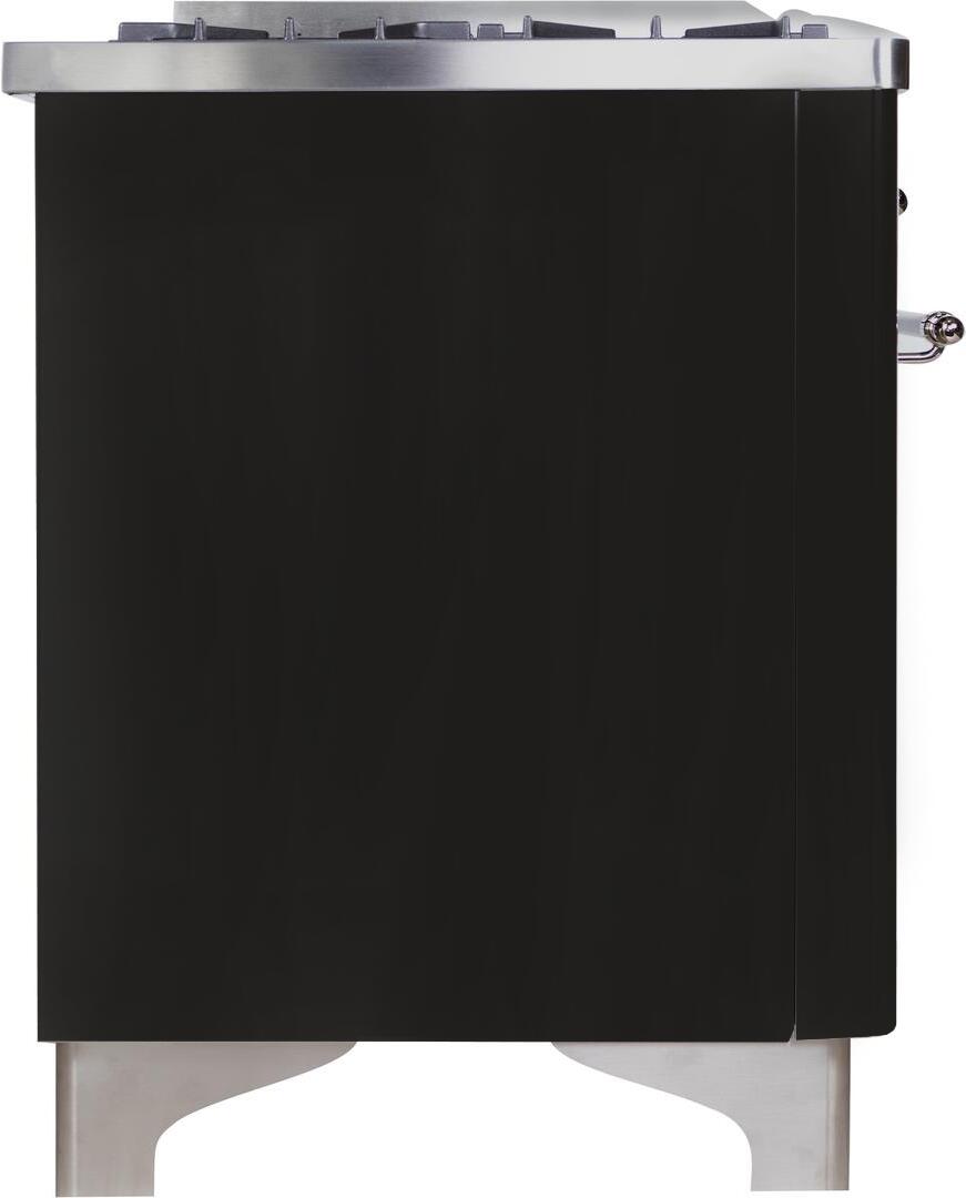Majestic II 36 Inch Dual Fuel Natural Gas Freestanding Range in Matte Graphite with Chrome Trim