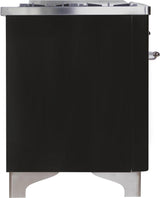 Majestic II 36 Inch Dual Fuel Natural Gas Freestanding Range in Matte Graphite with Chrome Trim