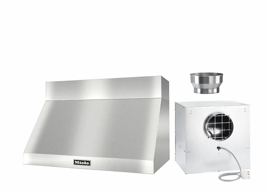 DAR 1230 Set 10 Wall-Mounted Range Hood with Extraction Mode with external XL motor including 6" chimney cover.