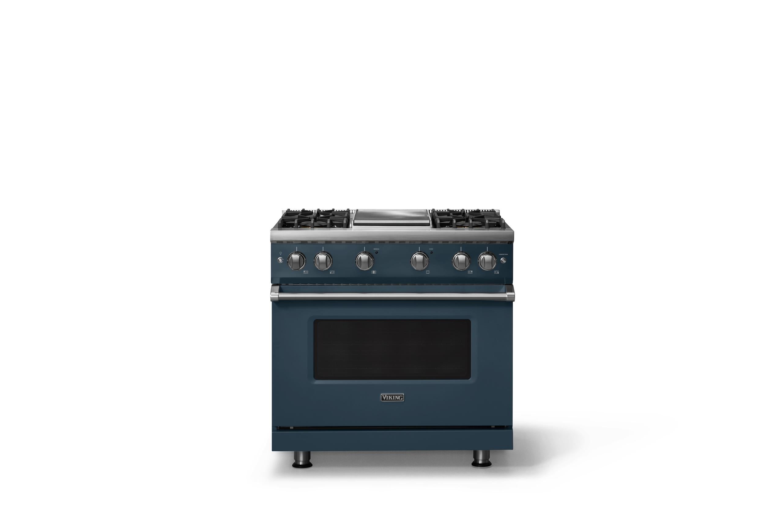 36"W. Sealed Burner Gas Range (Burner: 4g, Finish: Squall, Trim: Polished Chrome, Fuel: Natural Gas)