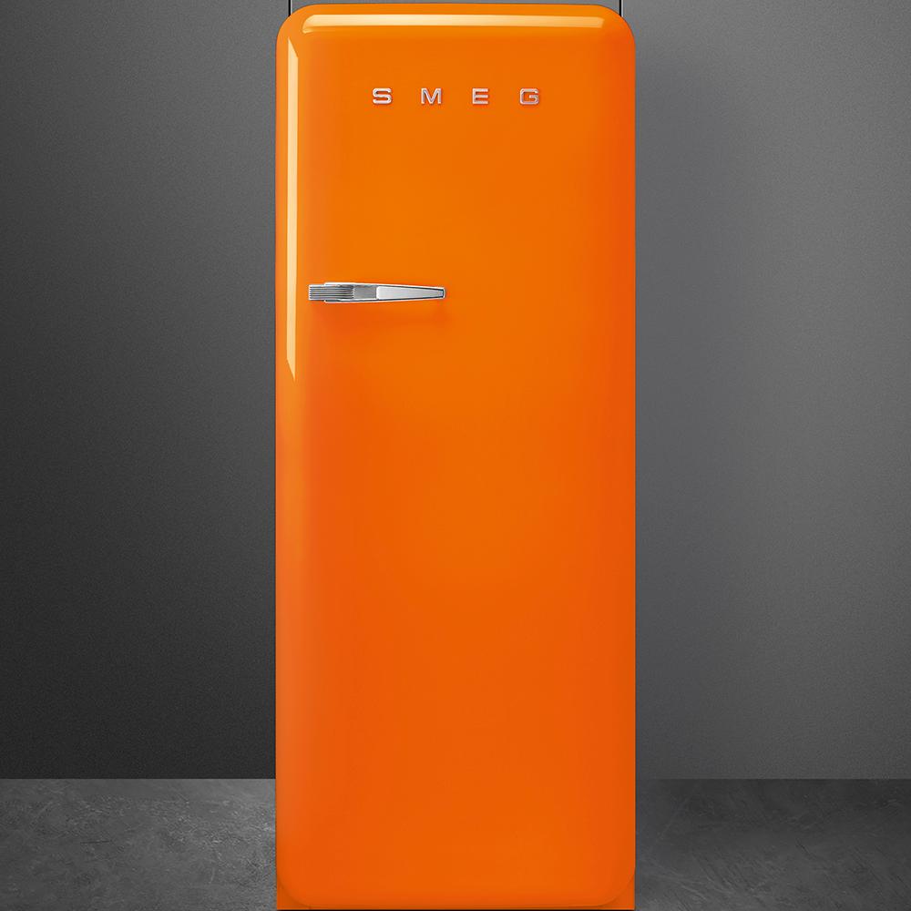 Approx 24 " 50'S Style Refrigerator with ice compartment, Orange, Right hand hinge