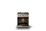 30"W. Dual Fuel Range (Finish: Blush, Trim: Polished Chrome, Fuel: Natural Gas)