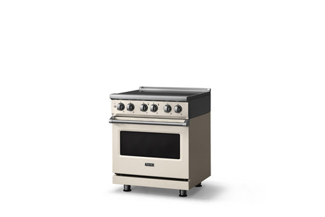 30"W. Induction Range (Finish: Pure White, Trim: Polished Chrome)