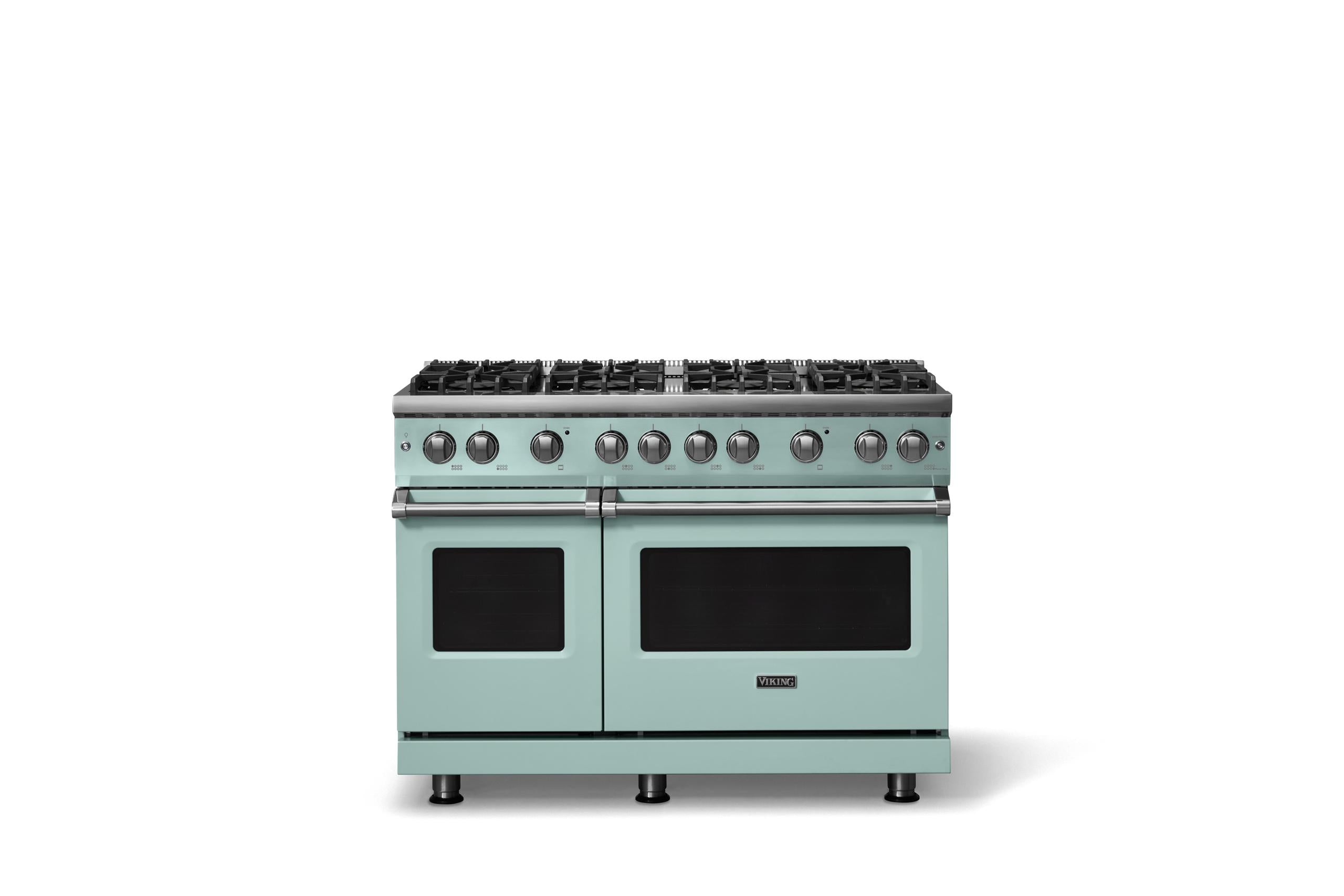 48"W. Sealed Burner Gas Range (Burner: 8b, Finish: Splash, Trim: Polished Chrome, Fuel: Natural Gas)