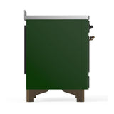ILVE UMIB48QNR3EGB Majestic III 48 inch Induction Range with 6 Elements, 5.02 cu. ft. Total Oven Capacity (Solid Door, Emerald Green, Burnished)