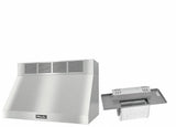 DAR 1230 Set 1 Wall-Mounted Range Hood With Circulation Mode with integrated XL motor without chimney cover.