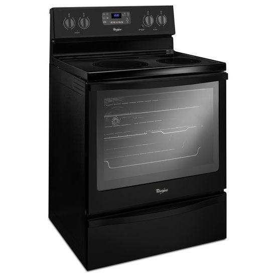 Whirlpool® 6.4 Cu. Ft. Freestanding Electric Range with AquaLift® Self-Cleaning Technology - Black