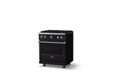 30"W. Sealed Burner Gas Range (Finish: Onyx, Trim: Polished Chrome, Fuel: Natural Gas)