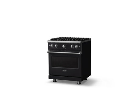 30"W. Sealed Burner Gas Range (Finish: Onyx, Trim: Polished Chrome, Fuel: Natural Gas)