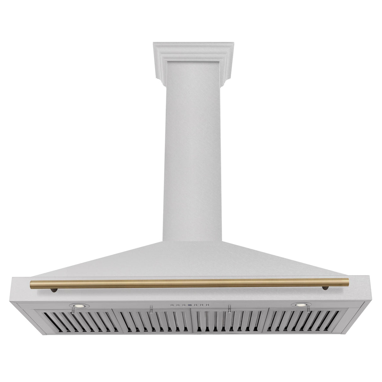 ZLINE 48 in. Autograph Edition Convertible Fingerprint Resistant DuraSnow Stainless Steel Range Hood with Champagne Bronze Handle (KB4SNZ-48-CB) [Color: Champagne Bronze Accents]