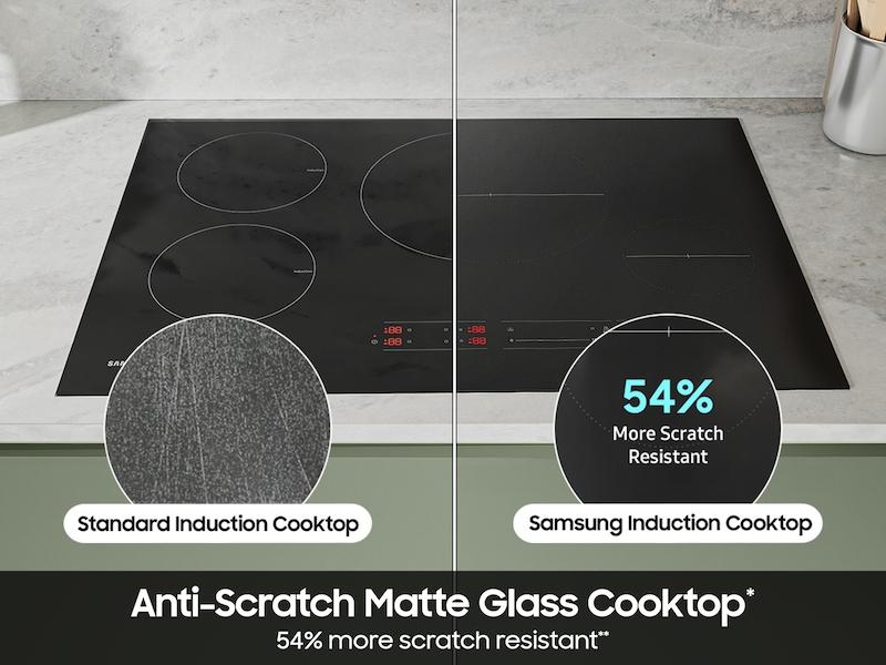 30" Induction Cooktop with Anti-Scratch Matte Glass and Sync Burners in Black