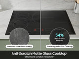 30" Induction Cooktop with Anti-Scratch Matte Glass and Sync Burners in Black