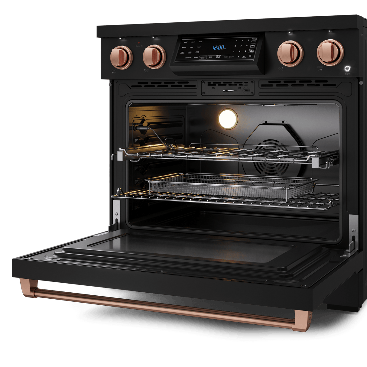 36 Inch Professional Electric Range With Tilt Panel Touch Control In Black/rose Gold  Gordon Ramsay Series