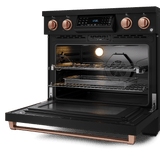 36 Inch Professional Electric Range With Tilt Panel Touch Control In Black/rose Gold  Gordon Ramsay Series