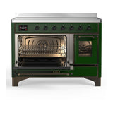 ILVE UMIB48NR3EGB Majestic III 48 inch Induction Range with 6 Elements, 5.02 cu. ft. Total Oven Capacity (Triple Glass Door, Emerald Green, Burnished)