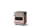30"W. Induction Range (Finish: Blush, Trim: Brushed Brass)