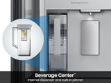 Bespoke 23 cu. ft. Counter Depth 4-Door French Door Refrigerator with AI Family Hub™+ AI Vision Inside™ in Charcoal Glass and Black/Charcoal