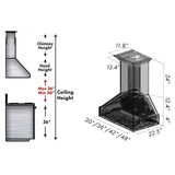 ZLINE Wooden Wall Mount Range Hood in Walnut - Includes Remote Motor (373RR) [Size: 42 Inch, CFM: 400]