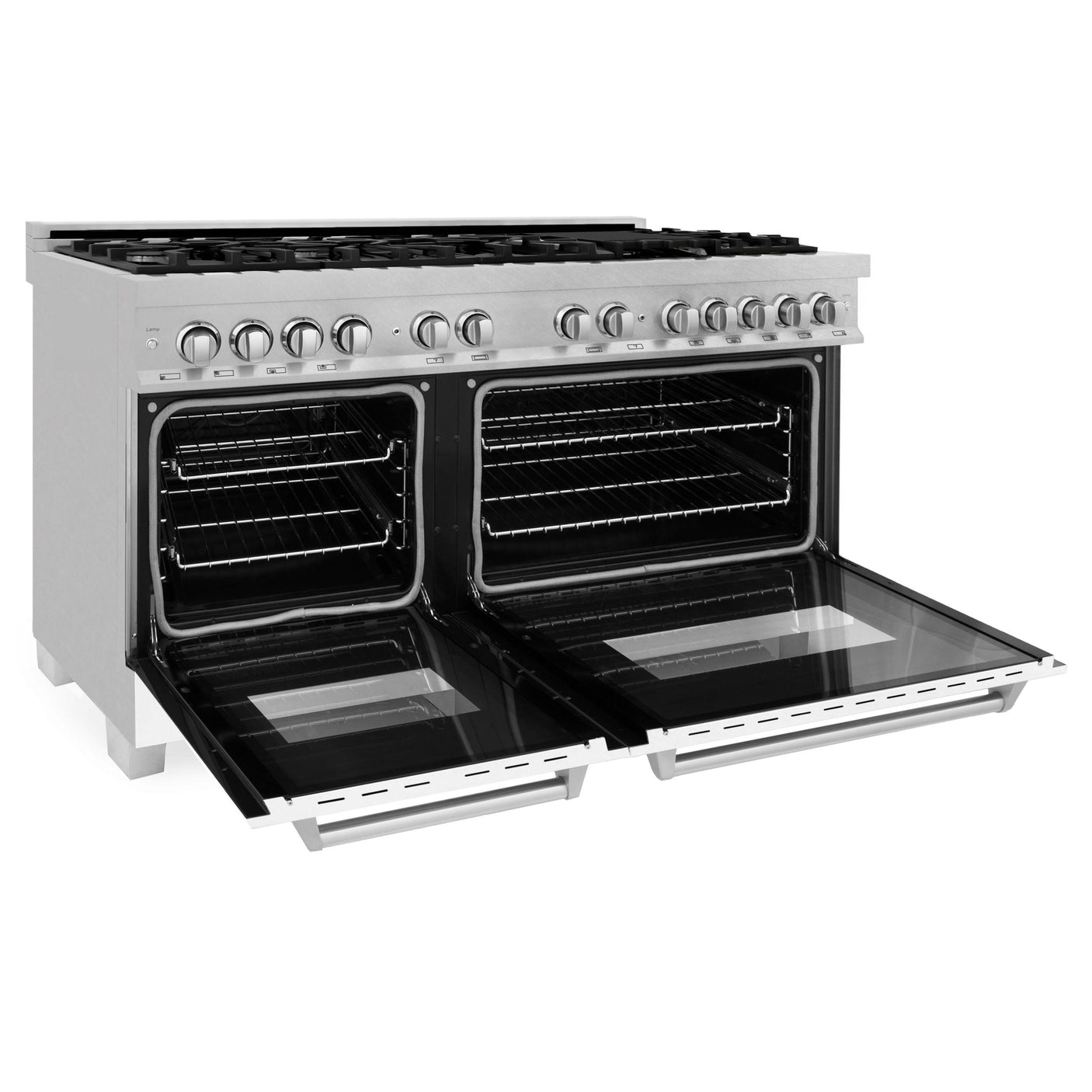 ZLINE 60 in. 7.4 cu. ft. Dual Fuel Range with Gas Stove and Electric Oven in DuraSnow Stainless Steel and Colored Door Options (RAS-60) [Color: DuraSnow Stainless Steel with Blue Matte Door]