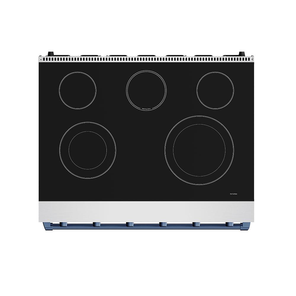 36 Inch Professional Electric Range In Stainless Steel/blue  Gordon Ramsay Series