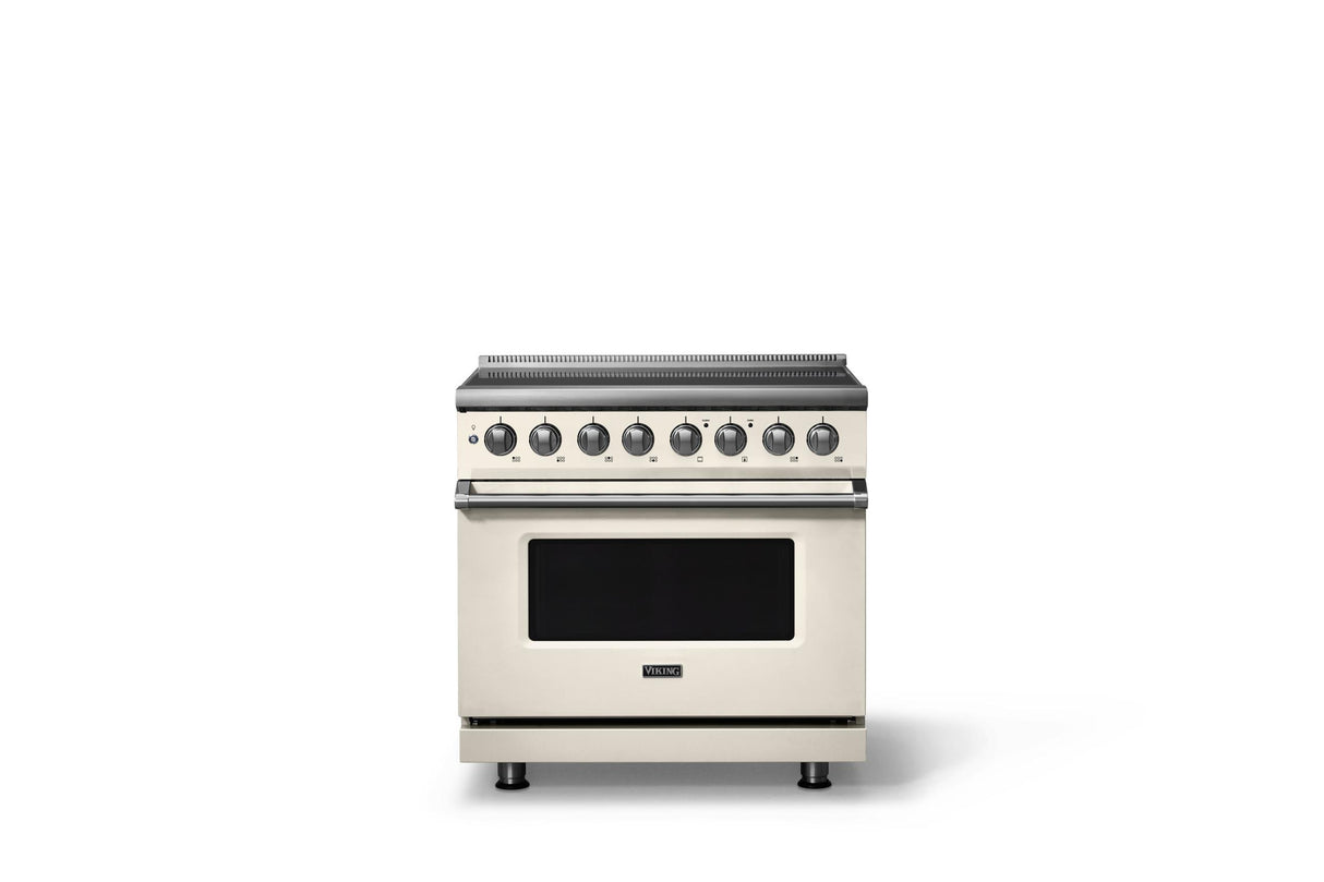 36"W. Induction Range (Finish: Pure White, Trim: Polished Chrome)
