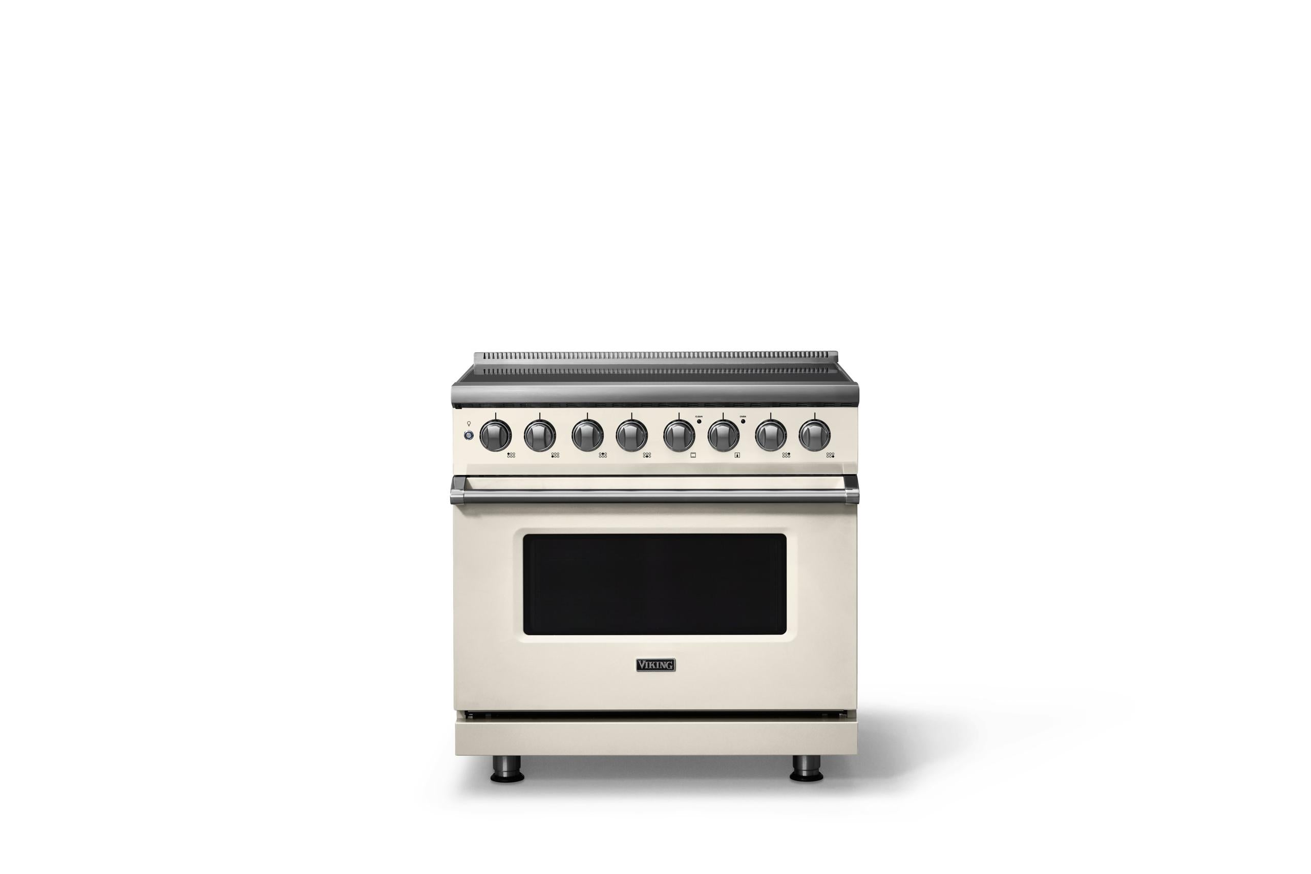 36"W. Induction Range (Finish: Pure White, Trim: Polished Chrome)